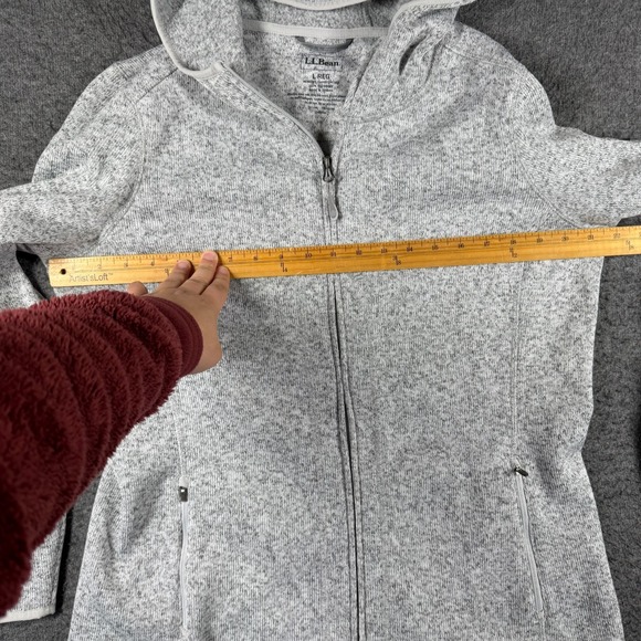 L.L. Bean Full Zip Hoodie Sweater Fleece Coat Jacket Womens Large L Gray - Picture 5 of 9